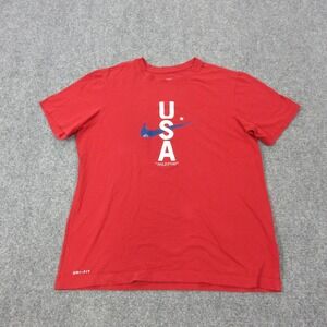 Nike Team USA Premium Essentials Icon Shirt Mens Medium Red Soccer